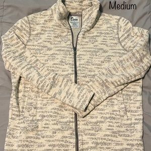 Cream Combo Full Zipper Jacket Medium EUC Zyia